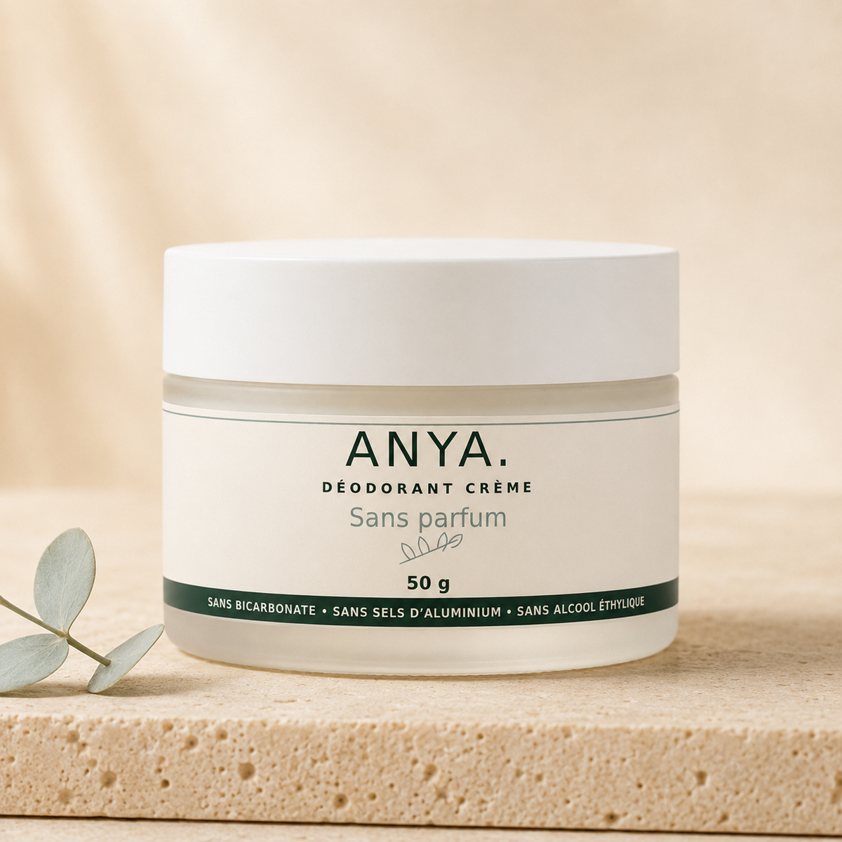 
مزيل العرق الكريمي ANYA. بدون عطر بحجم 50 غ، من الأمام