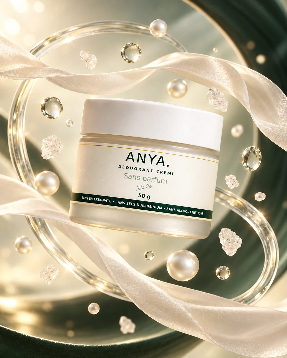 مزيل العرق الكريمي ANYA. بدون عطر بحجم 50 غ، من الأمام
